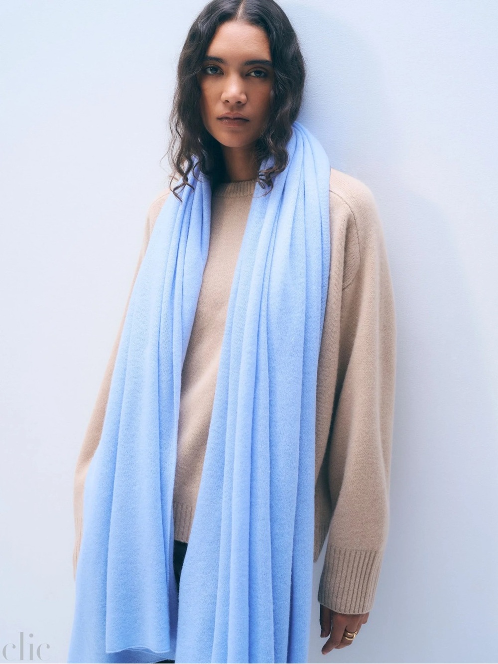 White&Warren Cashmere Travel Wrap Blue Vapor 4547T